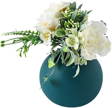 Amazon 花瓶は 大きな丸いセラミックフラワーベース 現代のセラミックフラワーポット 花瓶小 友人のための理想的なギフトの花の花瓶 家族 ホームデコレーション 複数の色や複数のオプション Color Green With Flower 花器 インテリアボウル オンライン通販