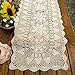 kilofly Handmade Crochet Lace Rectangular Table Runner 15 x 36 Inch, White