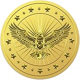 WADORN 100Pcs Eagle Gold Foil Certificate Seals, 2 Inch Bird Gold Foil Embossed Stickers Wildlife and Star Self Adhesive Embossed Seal Labels for Invitation Diplomas Graduation Gift Wrapping
