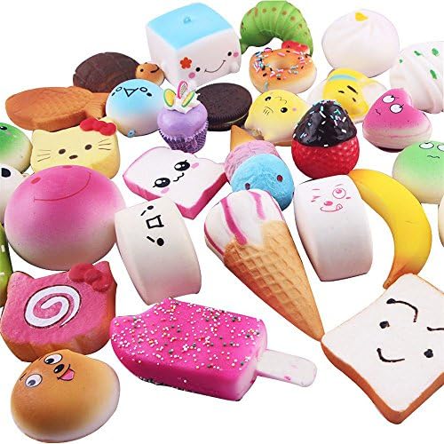 10PCS Phone Straps Charm Gift,Soft Squishy Foods,Panda Bread Cake,Charm Gift,Cell Phone Straps,Random Shape