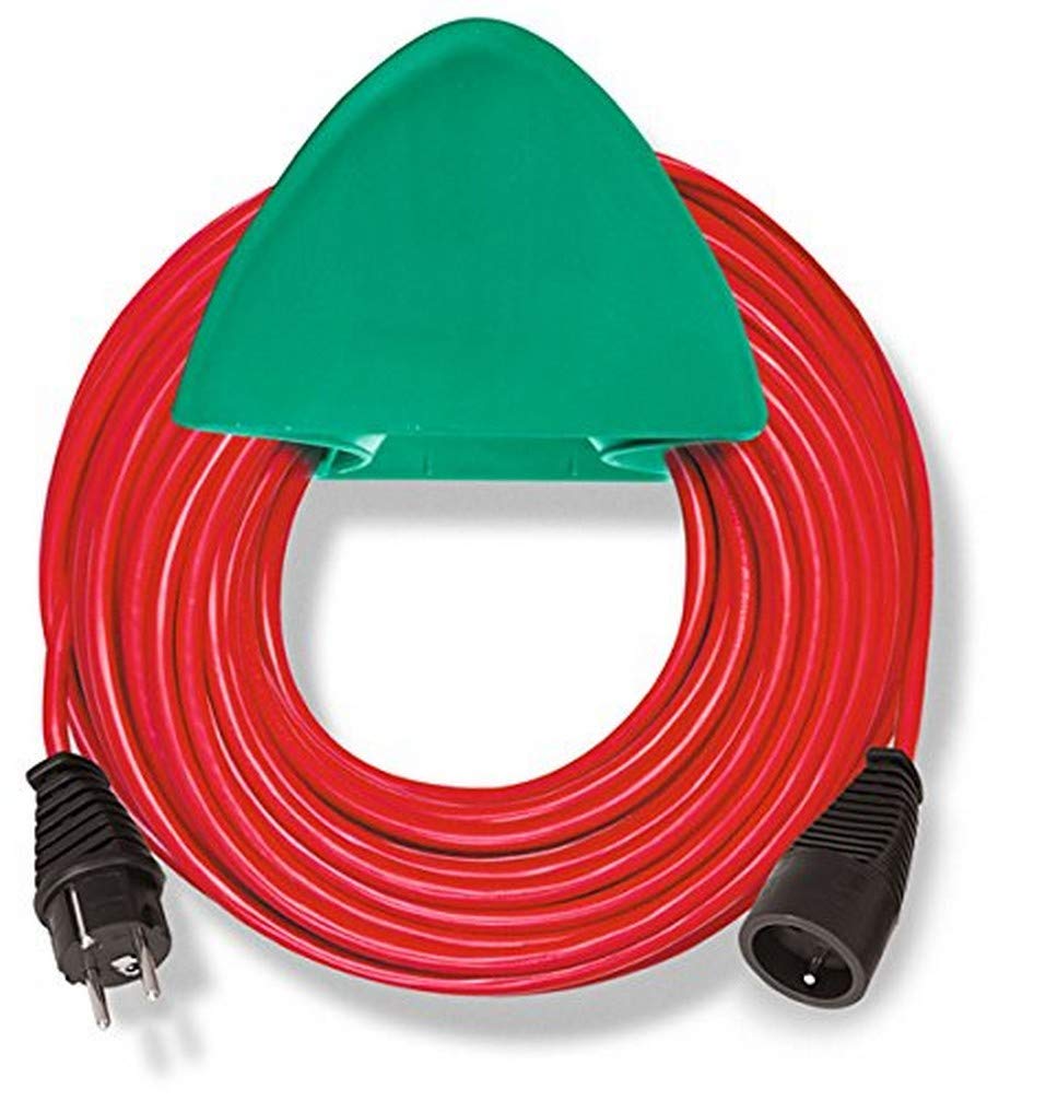 Brennenstuhl 1167511 H05VV-F 15 m Extension Lead, 3G1.5, with Wall Support - Red