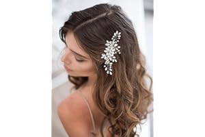 Unicra Bride Crystal Wedding Hair Comb Silver Bridal Headpiece Sparkly Rhinestone Hair Accessorie for Women and Girls (A-Silver)