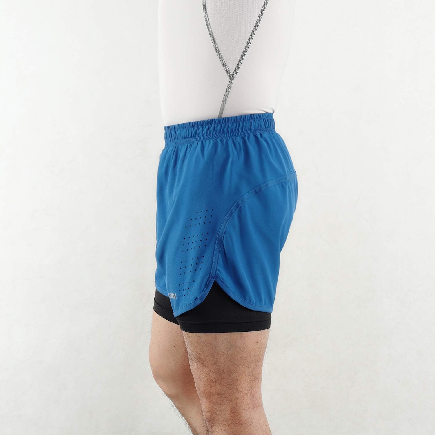 Lixada Men's 2-in-1 Running Shorts Quick Drying Breathable Active Training Exercise Jogging Cycling Shorts: Clothing