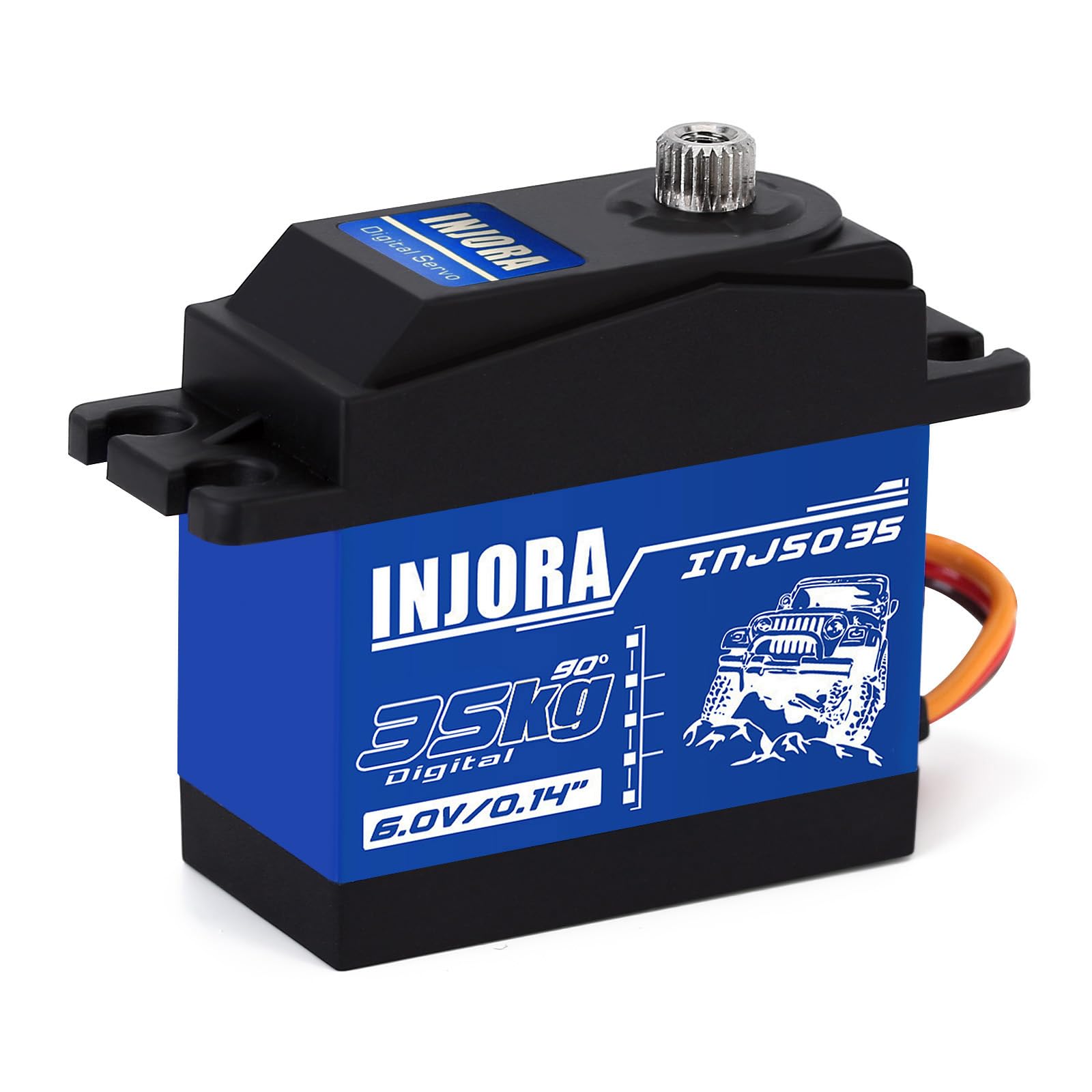 INJORA RC Servo 35KG Digital Servo High Torque RC Parts for 1/8 1:10 1/12 RC Crawler SCX10 Pro TRX4 D90 VS4-10 Redcat Gen 8 7 Pro Enduro (Control Angle 90°-180°) — image 1