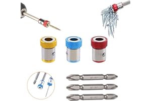 3-Piece Strong Magnetic Screw Ring Holder with 3-Piece Ph2 Screwdriver Head Set can be Used for 1/4 inch 6.35mm hex Screwdriv