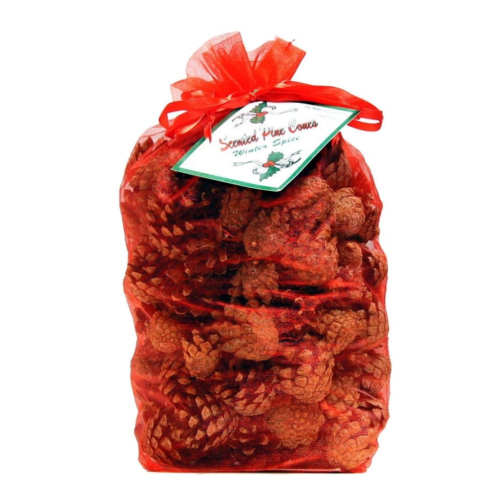 The Milford collection Scented Pine Cones in Red Organza Bag
