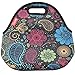 Neoprene Lunch Tote Bags, YOUKEE Thick Insulated Lunch Bag Reusable Outdoor Travel Picnic Lunch Handbags with Zipper for Kids Adults Girls Women Nurse, Colorful Paisley