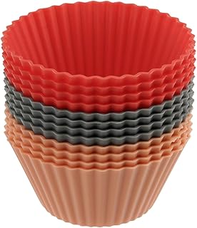 Dr. Oetker Silikon-Muffinförmchen, Silikonformen für Muffins und Cupcakes (Farbe: grau, rot und hellrot) - spülmaschinengeeignet, Menge: 1 x 12er Set