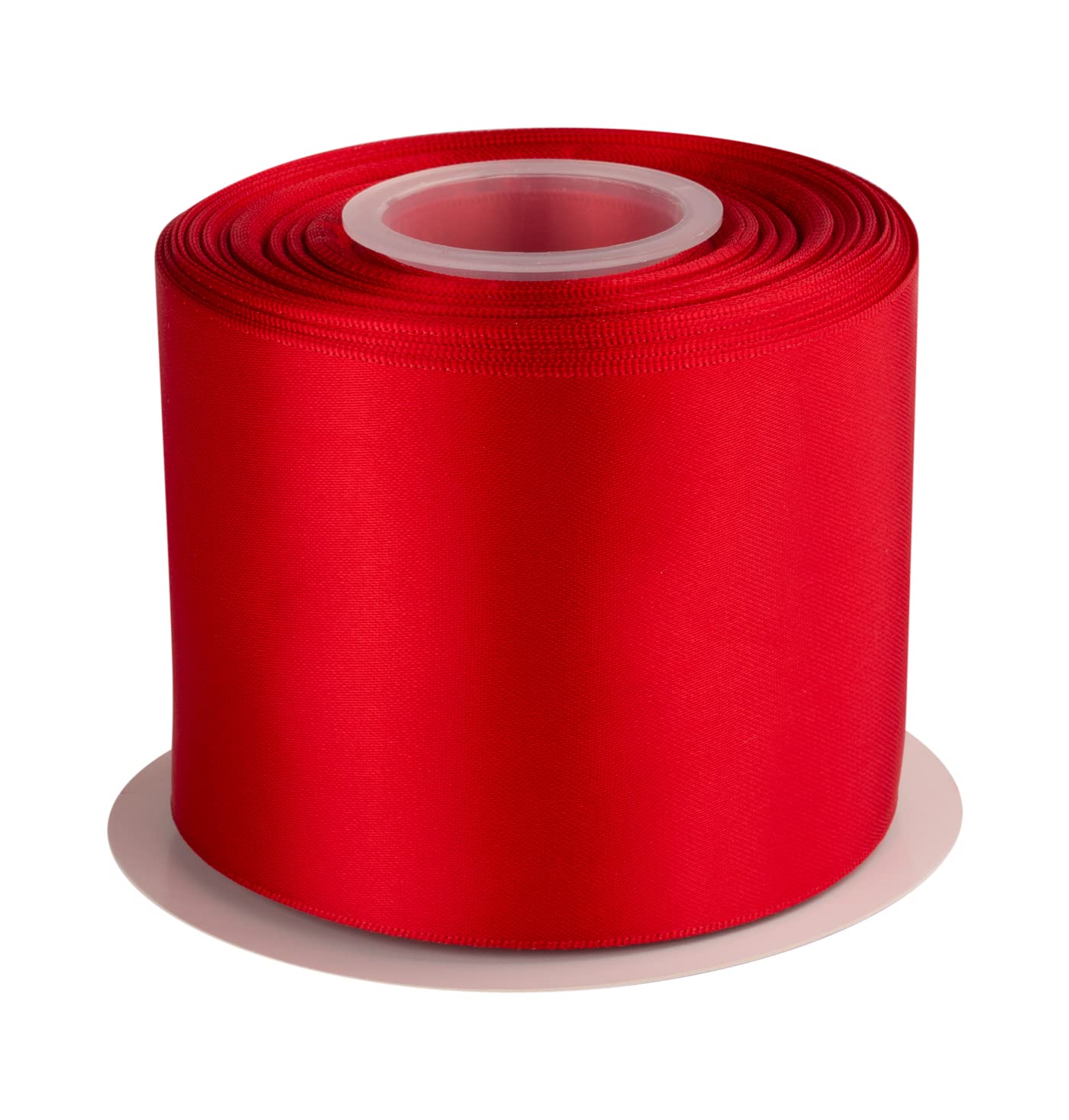 Double Faced Satin Ribbon, 75mm X 22M, Solid Polyester Craft Ribbon, Perfect for Gift Wrapping, Crafts, Wedding Party Ceremony Decoration, Floral Arrangement, Sewing (Red)