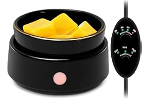 Bobolyn Candle Wax Melt Warmer with Timer Auto Shut-Off Ceramic Electric Wax Burner Melter Timer Adjust Fragrance Intensity for Scented Wax Melts Candle Jars Essential Oils Home Office Gift Decor