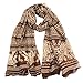 Clearance! Coromose Womens Elephant Print Long Scarf Shawl Wrap Pashmina (Brown)