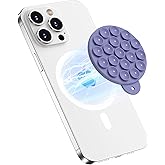HSAOHD Magnetic Suction Cup Phone Mount, Compatible with MagSafe, Silicone Octo Cup Buddy Sticky Grip Holder for iPhone and A