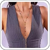 Sttiafay Colorful Rhinestone Y Chain Necklace Gold Long Crystal Y Lariat Necklace Rainbow Rhinestone Choker Necklaces Sparkly Long CZ Drop Chain Jewelry for Women