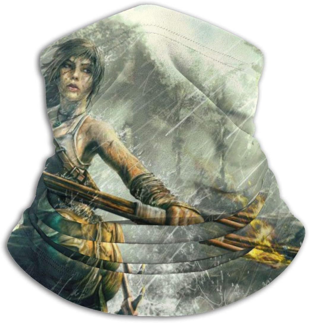 XIAODONG Lara Croft Tomb Raider Sports Fishing Mask Headwear - Works As Fishing Sun Mask, Neck Gaiter, Headband, Bandana, Balaclava - Multifunctional Breathable Seamless Microfiber