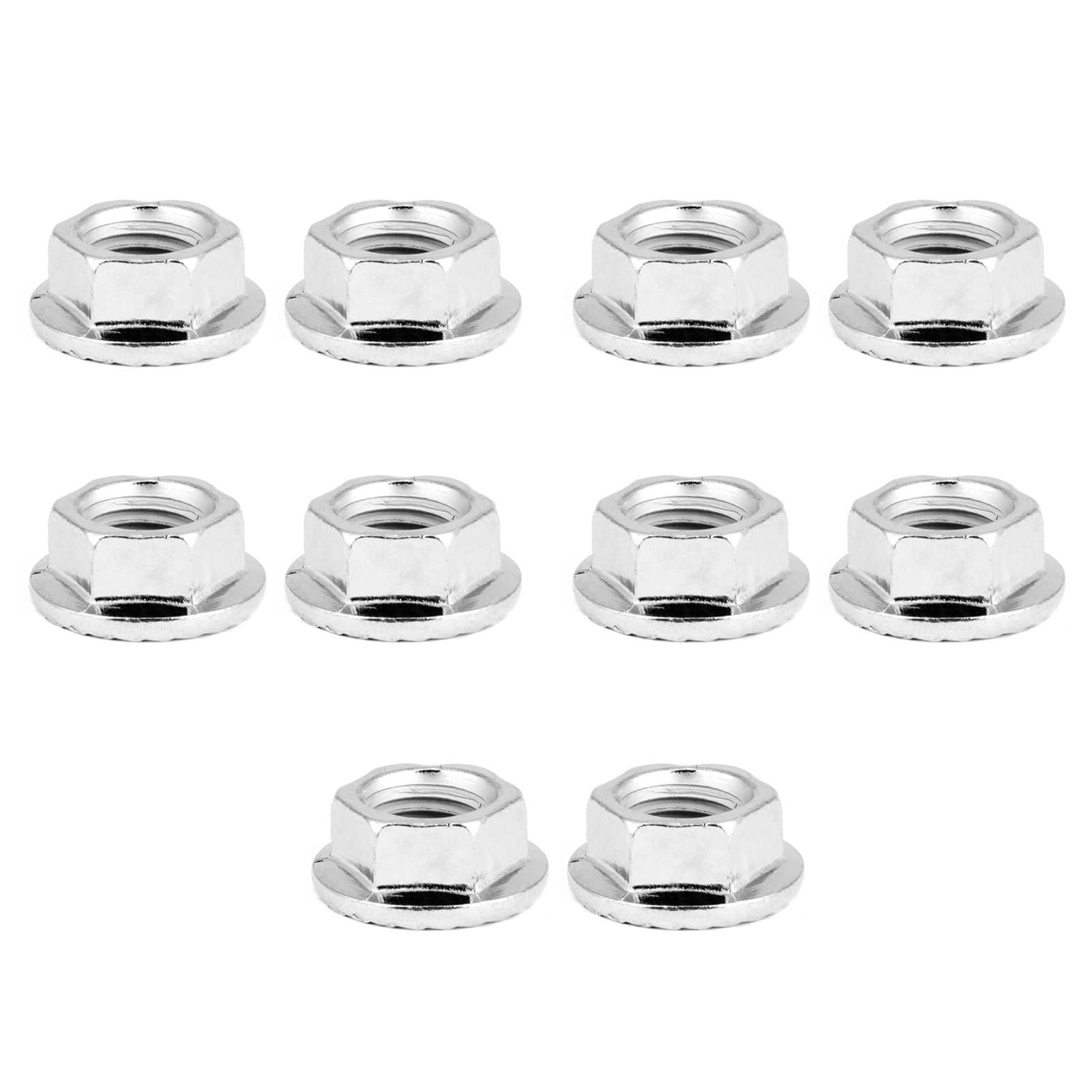 Hex Flange Nut, 10PCS M10 x 1.25 Fine Thread Hex Hexagonal Nut Flange Nuts Fastener with Pad Used Widely in The Home And Office Oppliance, Hex Nuts Fastener