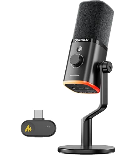Amazon.com: MAONO PD200W Hybrid Wireless Podcast Microphone for PC