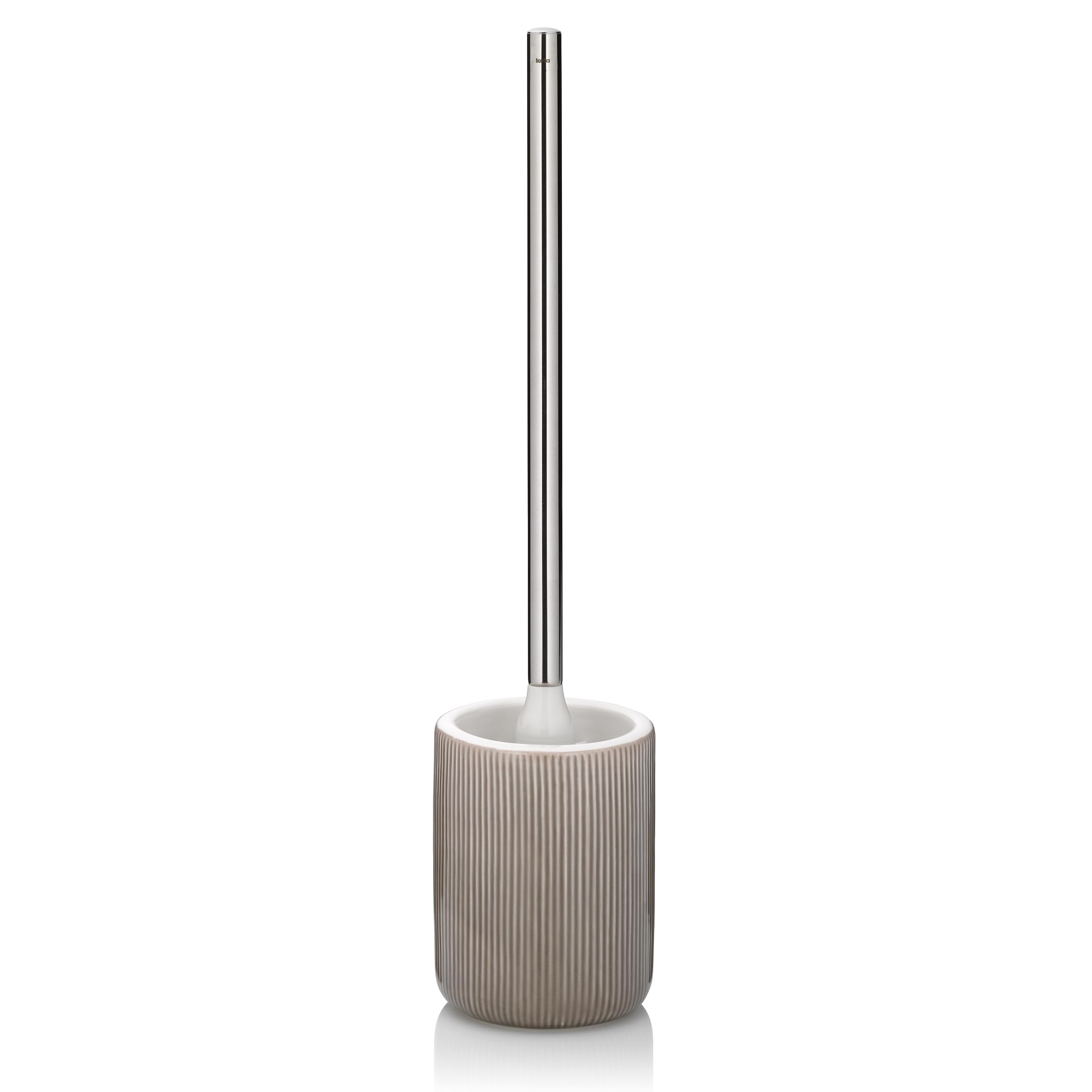 kela Ava 24423 Toilet Brush Set Diameter 10 cm Ceramic Stone Grey Stainless Steel Handle