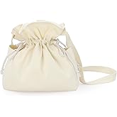 FURPHI Medieval Drawstring Bag Canvas Shoulder Bag with Side Pockets Renaissance Costume Accessories for Ren Faire LARP