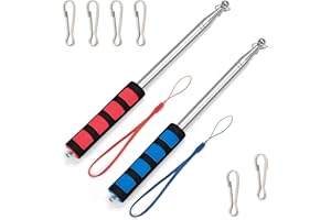 2Pcs 6.5FT Flag Pole, Anti-Slip Handheld Telescopic Pole with Clips, Portable Stainless Steel Baton for Our Guide Horse Train