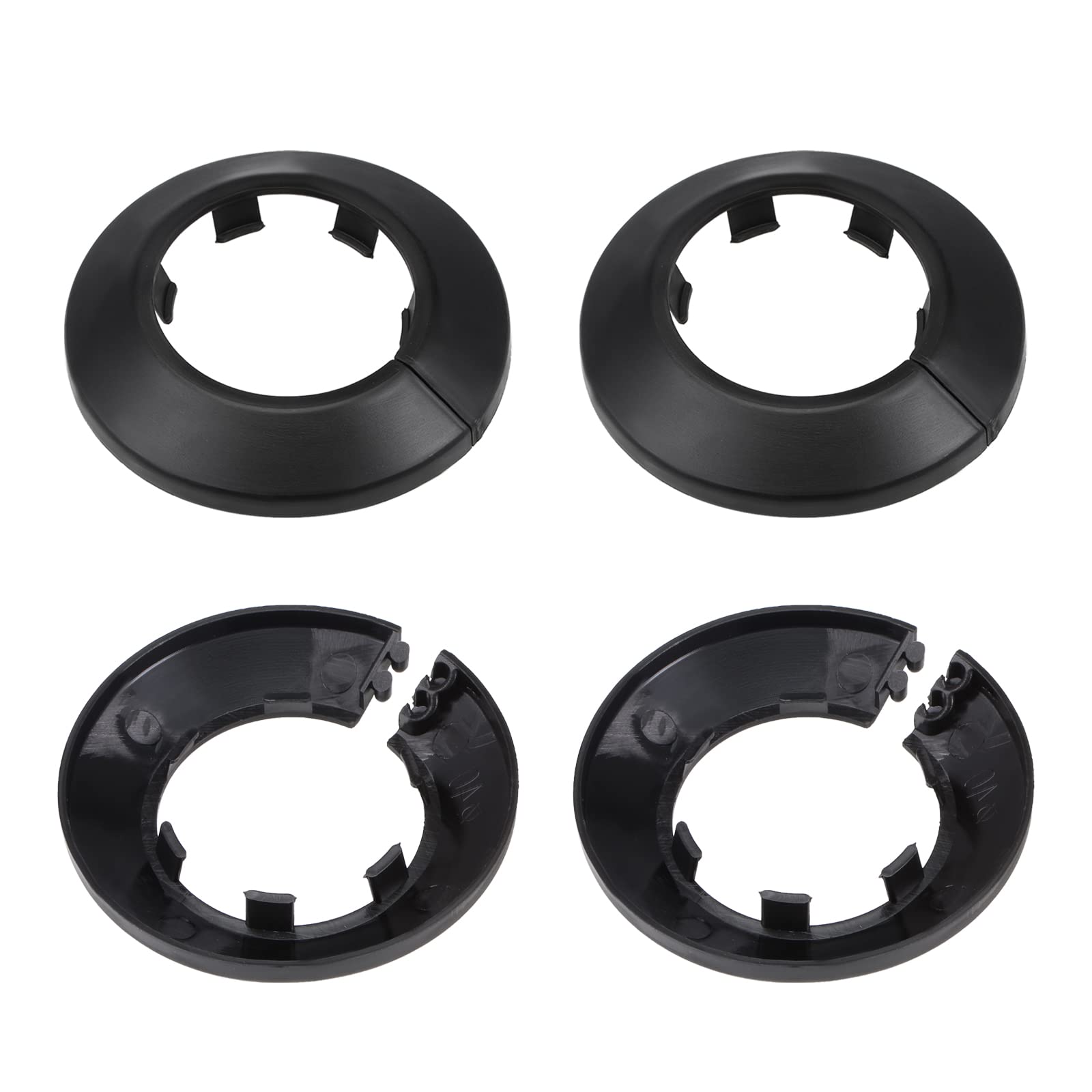 DTGN 72x13mm(DxT) Pipe Cover Decoration - 4Pack - Good for Bathroom Kitchen 40mm Dia Pipe - PP Plastic Escutcheon - Black