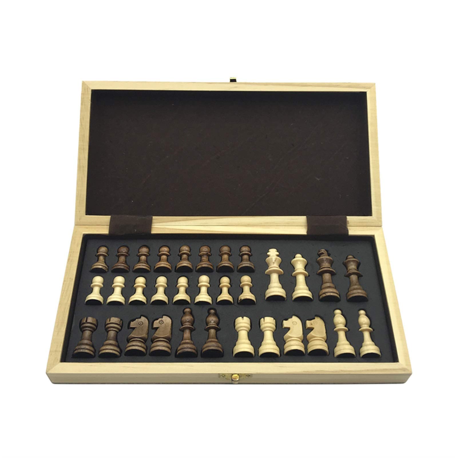 HJUIK Chess Game Set Chess Wooden Wooden Checker Board Solid Wood Pieces Folding Chess Board High-en