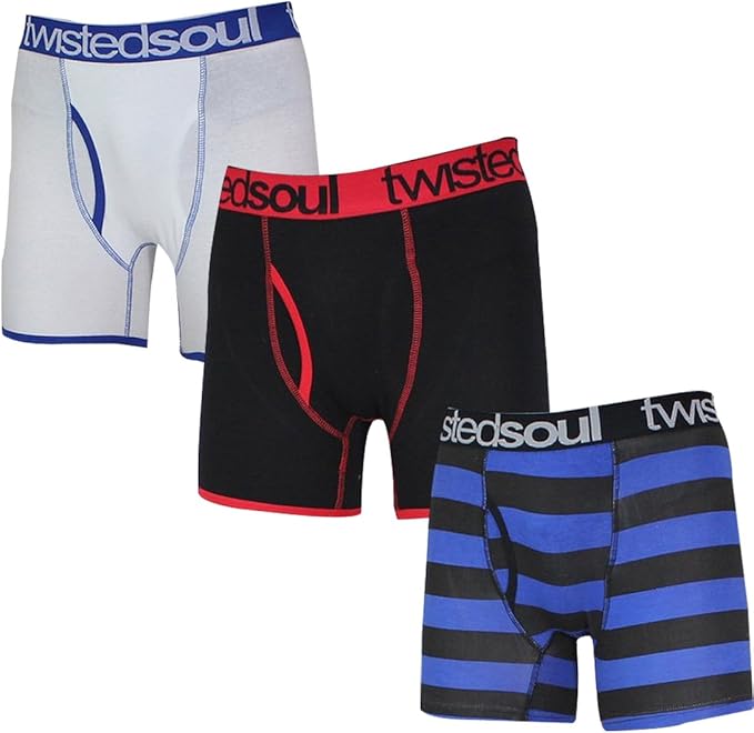 (Pack of 3) Mens Functional Open Fly Boxer Shorts / Underwear L