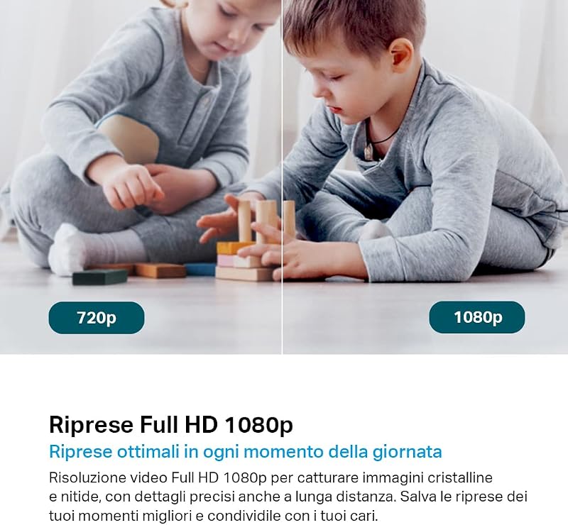 C200P2 FHD Telecamera WiFi Interno Videocamera Sorveglianza, 2pz