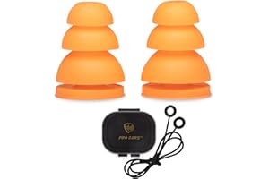 Pro Ears Audiomorphic Earplugs, Shooting Ear Protection, Noise Canceling Earbuds, Hearing Protection, Concert Ear Plugs, Carrying Case Included, Orange (Small)