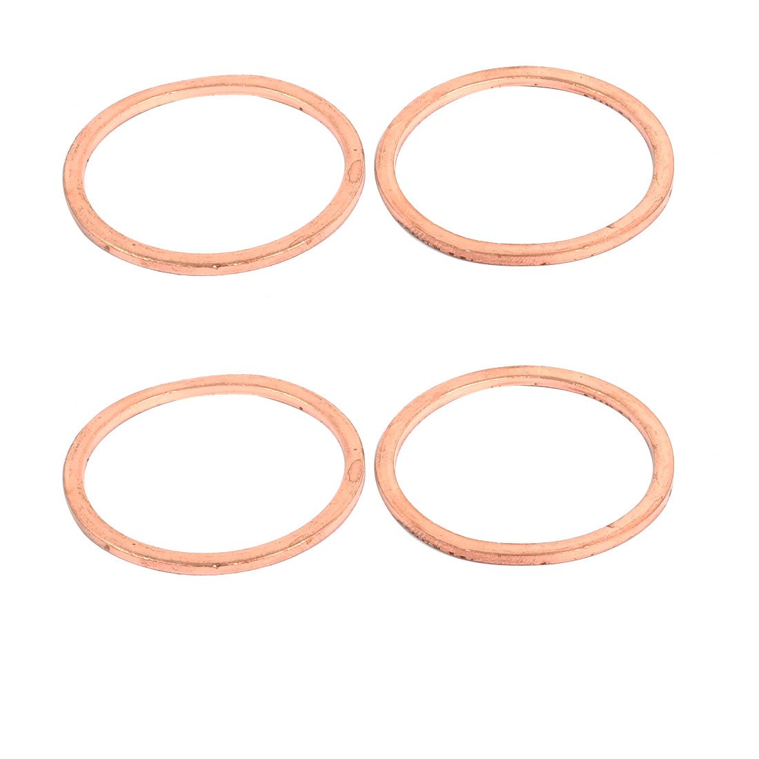 Sourcingmap 4pcs 36mmx42mmx2mm Copper Flat Ring Sealing Crush Washer Gasket Grommet