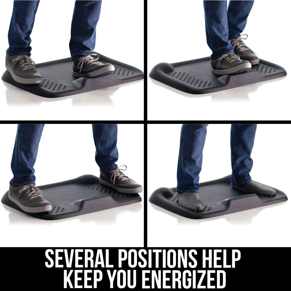 KANGAROO Original Premium Anti-Fatigue Active Comfort Mat, Varied Terrain Acupressure Massage, Ergonomic Floor Mats, Kitchen, Home, Work, Office, Stand Up Desk, Long Periods of Standing, Black: Kitchen & Dining