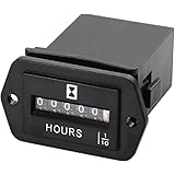 AIMILAR Mechanical Hour Meter AC 110-250V for Generator ATV Lawn Mower Chainsaw Compressor Tiller Chipper AC 110V 120V 220V 2