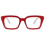 Zeelool Pop Color Readers Rectangular Red Reading
