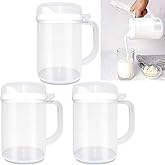 3 Pack Early Learning Kids Easy Pour Mini Pitchers,with Lid & Handle 22 Oz Clear Plastic Pitcher for Lemonade Milk Cold Drink Home Daily Party