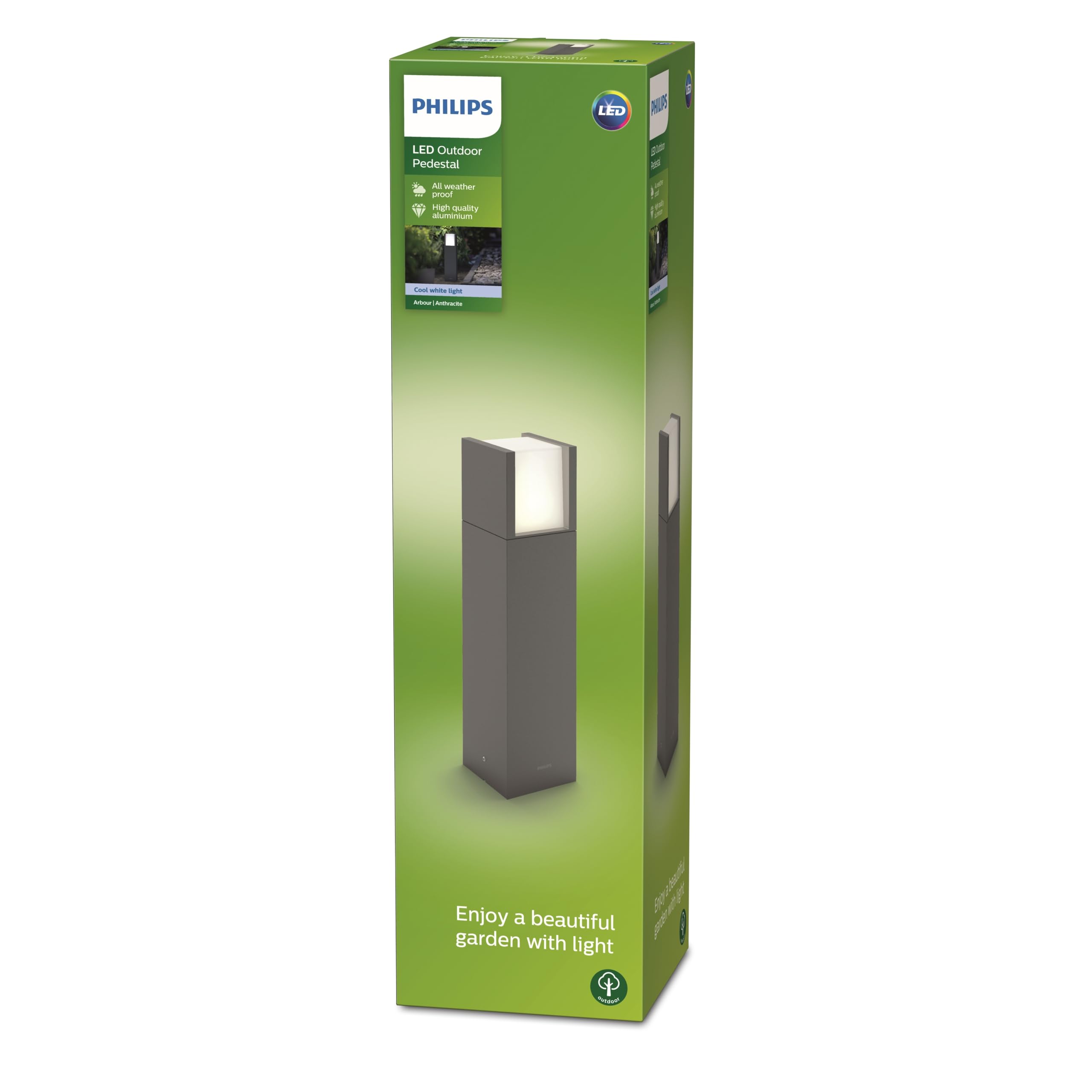 Philips LED Arbour Outdoor Pedestal Light [Anthracite - Cool White] For Outdoor Path Lighting, Patio, Drive, Garden, Borne