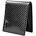 True Carbon Fiber Slim Genuine Leather Wallet (Short, Black)