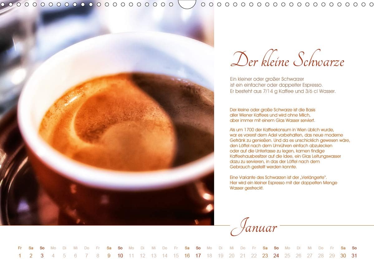 Amazon Com Wiener Kaffeerezepte Wandkalender 2021 Din A3 Quer Office Products