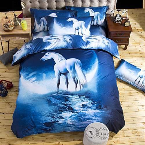 Vinmax Galaxy 3D Bedding Sets 4pc Mysterious Sky Night Bedding Sheet Sets, Duvet Cover, Flat Sheet, 2 Pillowcase (no Comforter inside) (C, 78.7490.55 in)