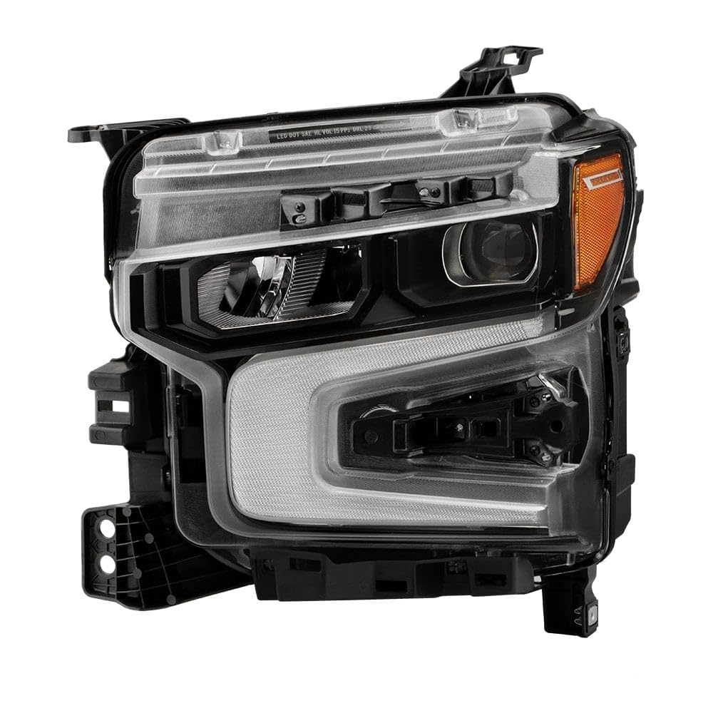 Photo 1 of Spyder (POE) Chevy Silverado 22-24 1500 (Trail Boss RST W/Rally Edition) LED Reflector with LED Signature DRL and Amber Tracer Animation Black Bezel Headlight - OE Black Left