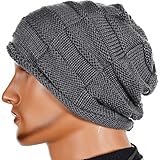 Cool Men Roll Knit Beanie Rectangular Winter Skullcap Top Hat B816