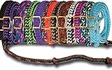 New Braided Barrel Racing Reins - Flat w/easy Grip Knots 8ft by Southwestern Equine