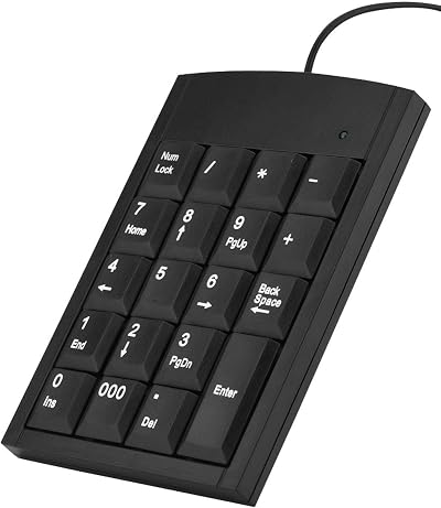 Liukouu USB Numeric Keypad Mini 19-Key Keyboard for Laptop PC Black