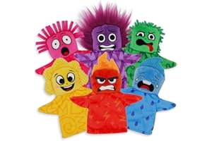 URBAN KIDDY UrbanKiddy's My Emotion Friends | 6 Emotion Sensory Hand Puppets, Interactive Educational Toys for Emotional Growth, Social Skills, Mindfulness in Kids, For Home Classroom Therapy, With Activity Cards