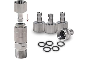 SAGUD Airbrush Quick Release Disconnect Coupler Adapter Kit with Extra 4 Female Fitting & Extra 5 O-Ring Kit, 1/8 Male -1/8 Female Hose Connections