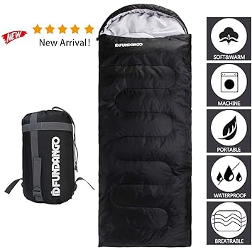 Fundango Lightweight Sleeping Bag For Adults Waterproof Compact Warm Season Sleeping Bags Enveloperectangular Sleep Bag For
