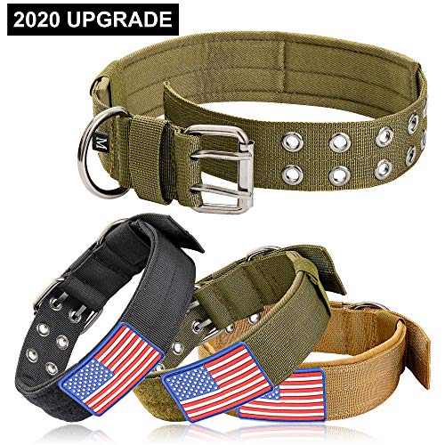 W/W Lifetime Tactical Dog Collar with Sturdy Metal Buckle Handle 48MM