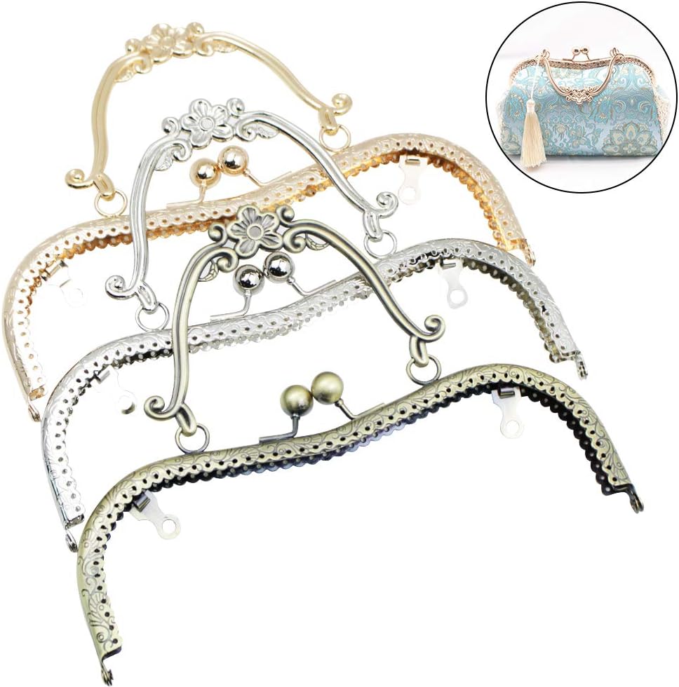 GuoFa Frame Purse Frame with Handles for Bag Making 3pcs 20.5cm/8.1" Purse Clasp Frames Sewing in
