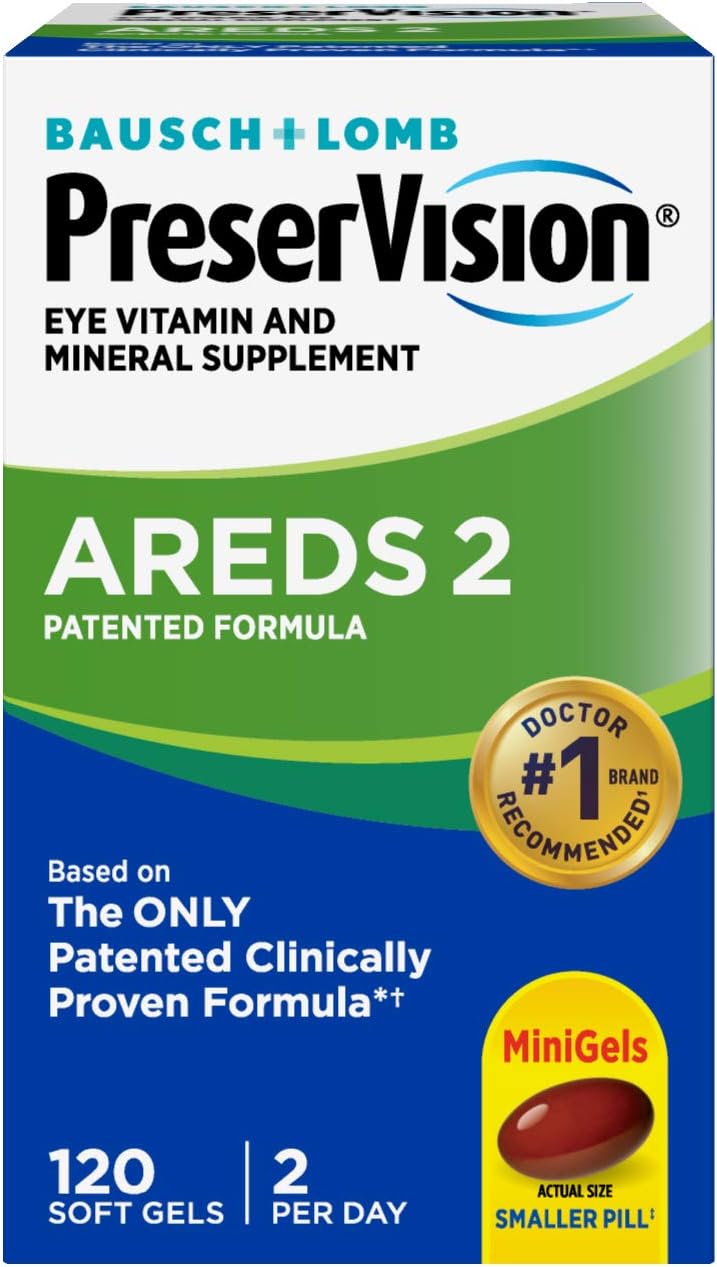 PreserVision AREDS 2 Vitamin & Mineral Supplement 120 Count Soft Gels, Packaging May Vary: Health & Personal Care