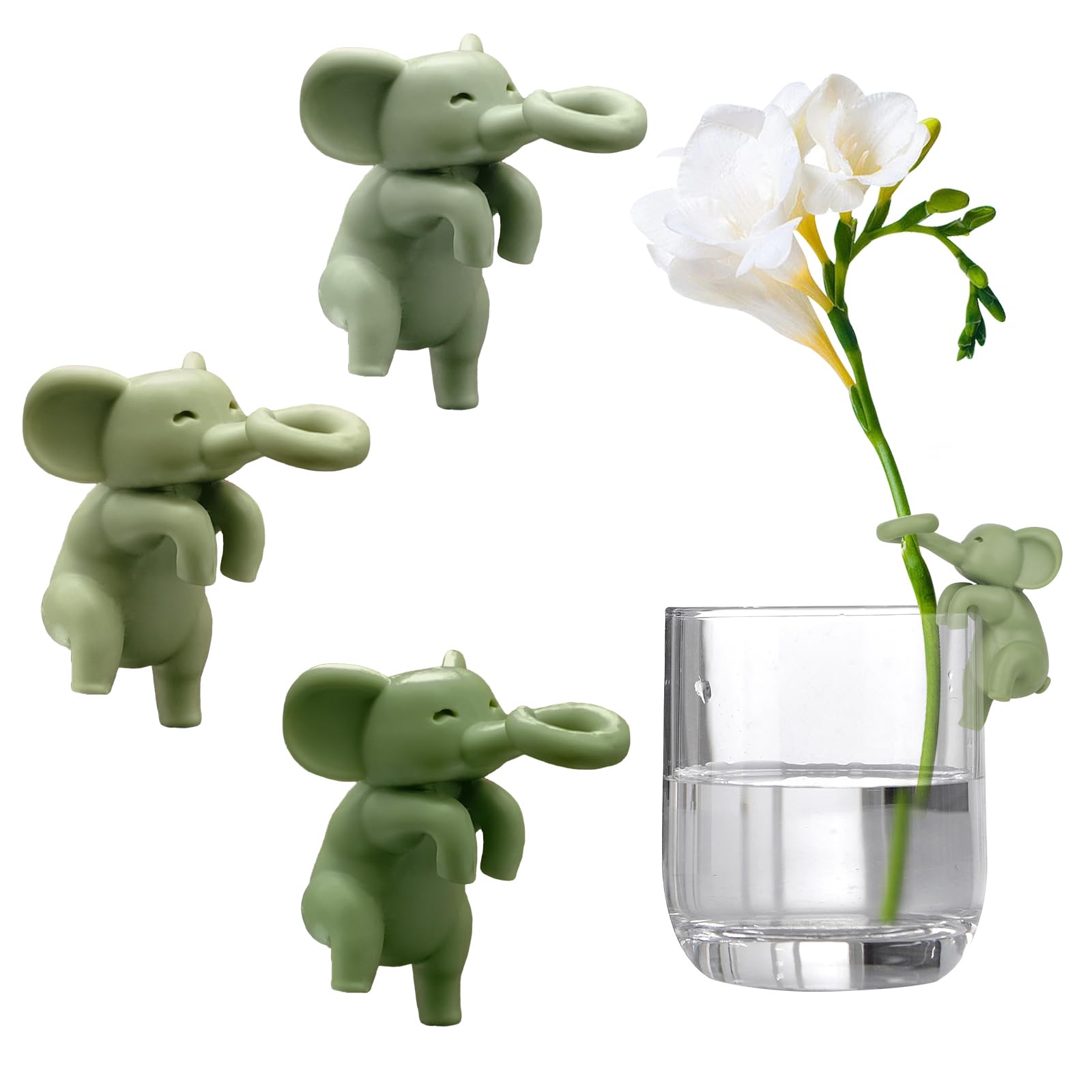 Aokelily Plant Propagation Buddy, Elephant Plant Propagation Holder, Plant Support for Sprouts, Stems, Shoots and Cuttings, Cute Plant Supporters for Indoor Garden Plant Lover, 3PCS