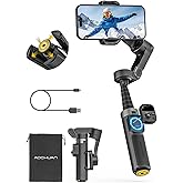 AOCHUAN Smart X3 360&deg; Pan Rotation Gimbal Stabilizer for iPhone w/Remote | 20" Extension Rod &amp; One-Touch Open Tripod, Phone Gimbal w/Magnetic Remote for Vlogging, Travel, Face/Object Tracking in APP