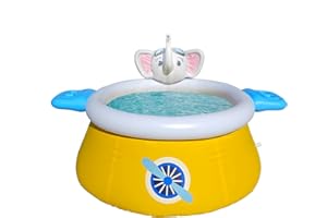 DIMAR GARDEN 6ft x 29in Inflatable Swimming Spray Pool, Outdoor Round Air Top Ring Elephant Pools